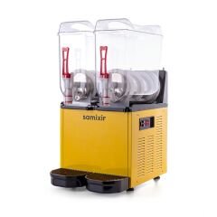 Samixir SLUSH24.Y Twin Ice Slush Granita Milkshake ve Soğuk Meyve Suyu Dispenseri, 12+12 L, Sarı